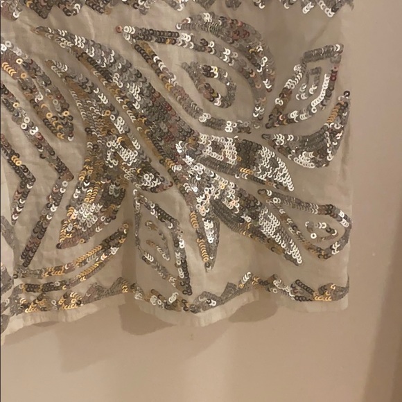 Calypso silver sequin linen mini shift dress - Picture 7 of 7